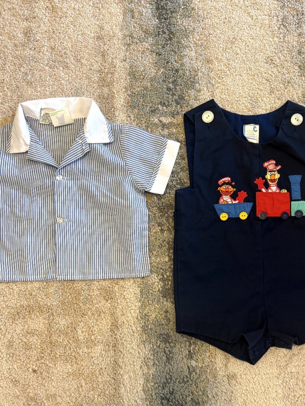 Vintage Sesame Street Two Piece Romper Size 18 Month